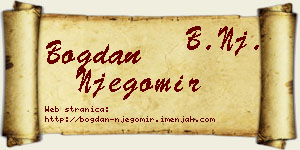 Bogdan Njegomir vizit kartica